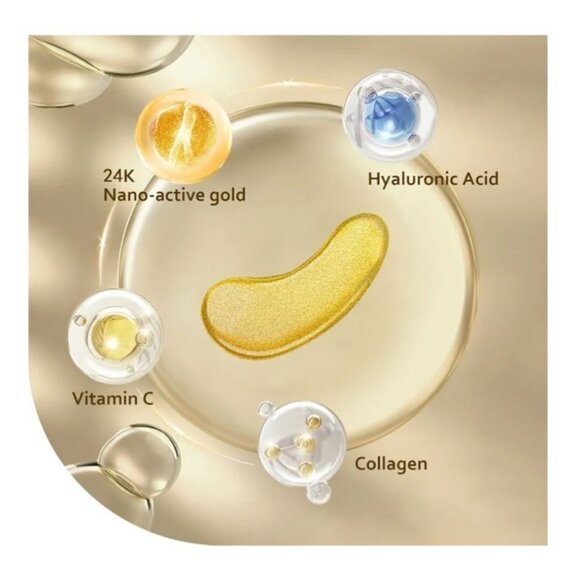 24K Gold Eye Mask Patches For Puffy Eyes Dark Circles Bags & Wrinkle Treatment - Picture 3 of 4